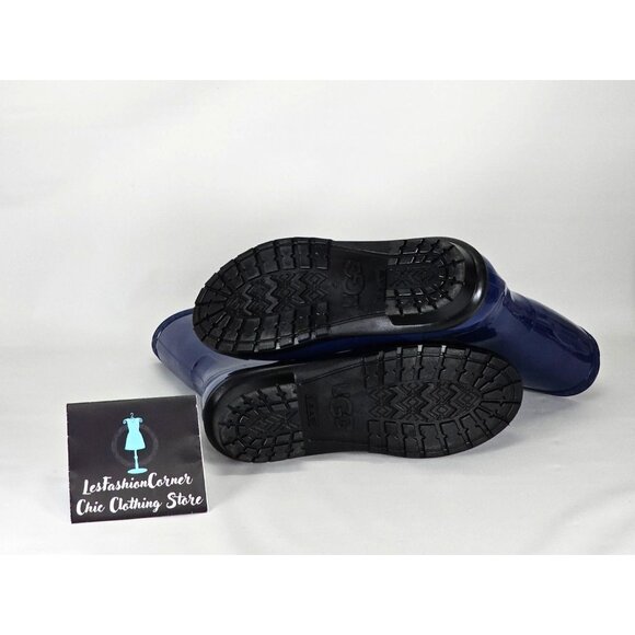 UGG Women's Navy Blue Rubber Sienna Gloss Rain Boot Size 9 2134 - Picture 9 of 15